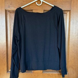 Zella Restore Soft Lite Boat Neck Top, M, Black